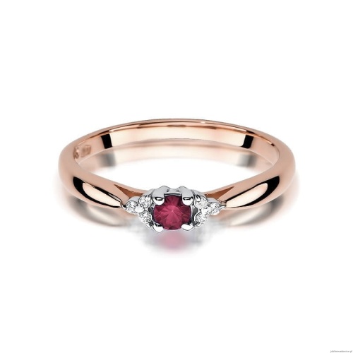 Pierścionek W428 Rubin 0,15ct różowe złoto