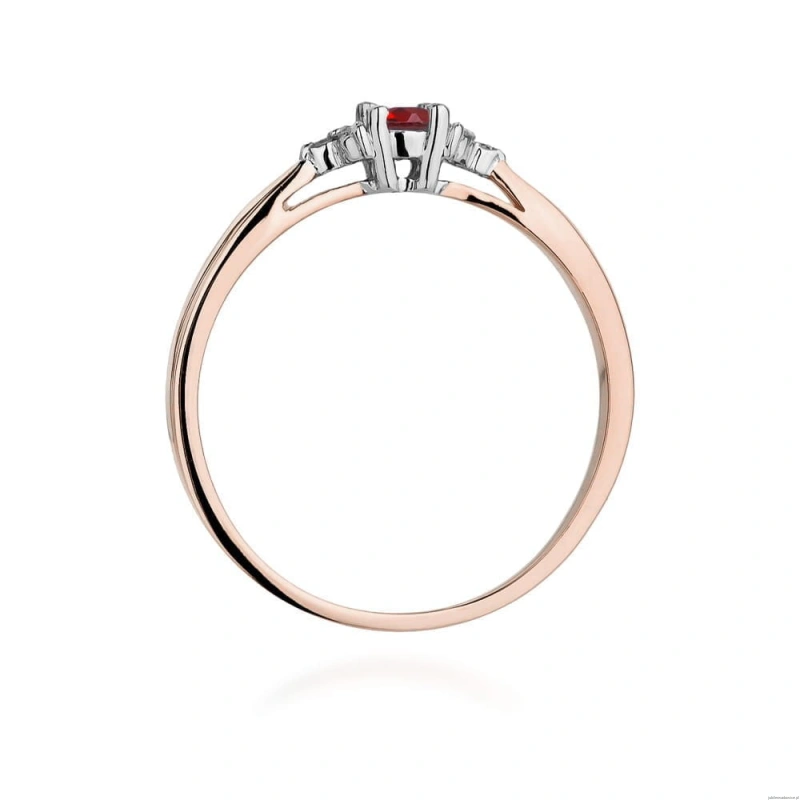 Pierścionek W428 Rubin 0,15ct różowe złoto