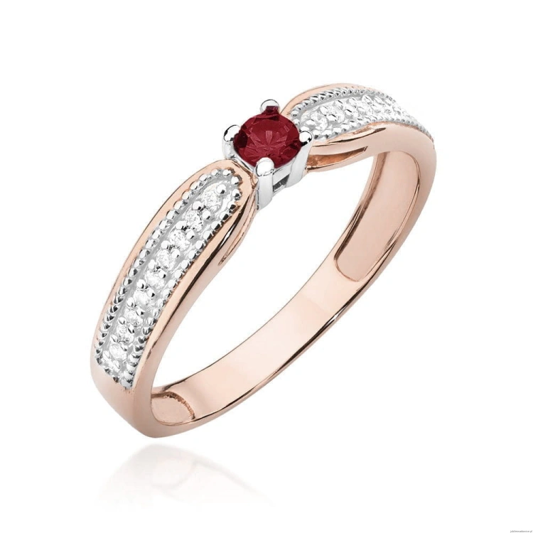 Pierścionek W449 Rubin 0,15ct różowe złoto