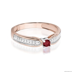 Pierścionek W449 Rubin 0,15ct różowe złoto