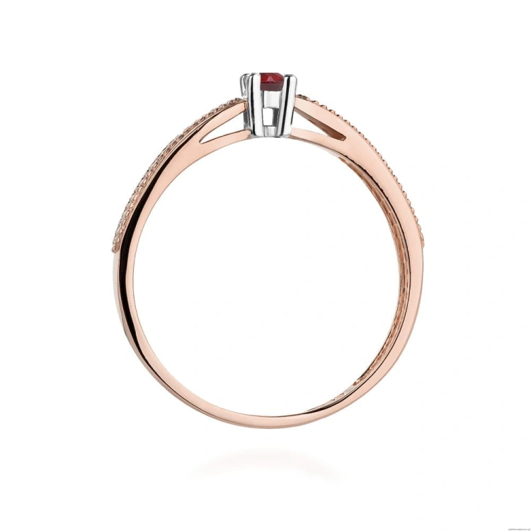 Pierścionek W449 Rubin 0,15ct różowe złoto
