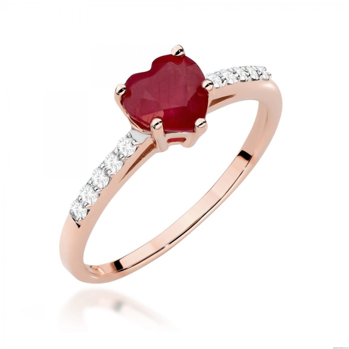 Pierścionek W486 Rubin 1,10ct różowe złoto
