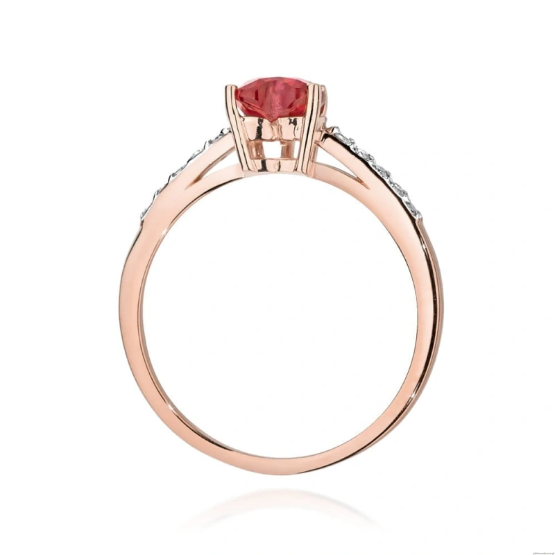 Pierścionek W486 Rubin 1,10ct różowe złoto