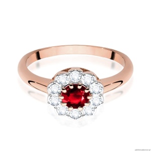 Pierścionek W529 Rubin 0,60ct różowe złoto