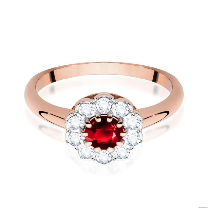 Pierścionek W529 Rubin 0,60ct różowe złoto