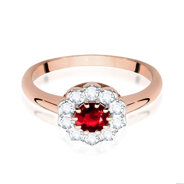 Pierścionek W529 Rubin 0,60ct różowe złoto