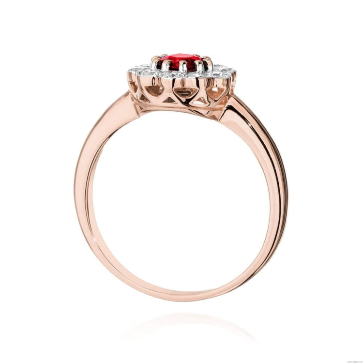 Pierścionek W529 Rubin 0,60ct różowe złoto