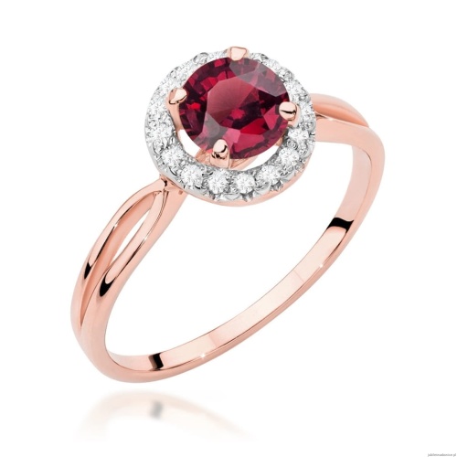 Pierścionek W538 Rubin 1,20ct różowe złoto