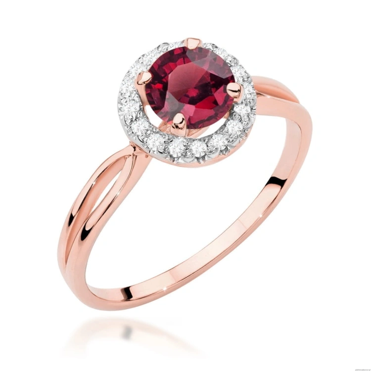 Pierścionek W538 Rubin 1,20ct różowe złoto