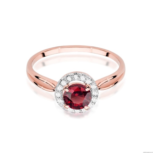 Pierścionek W538 Rubin 1,20ct różowe złoto