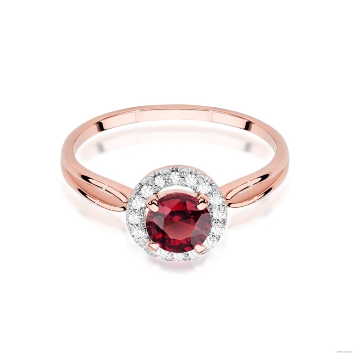 Pierścionek W538 Rubin 1,20ct różowe złoto