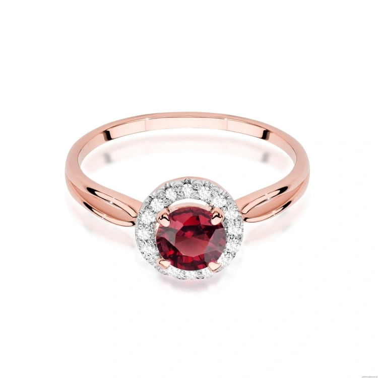 Pierścionek W538 Rubin 1,20ct różowe złoto