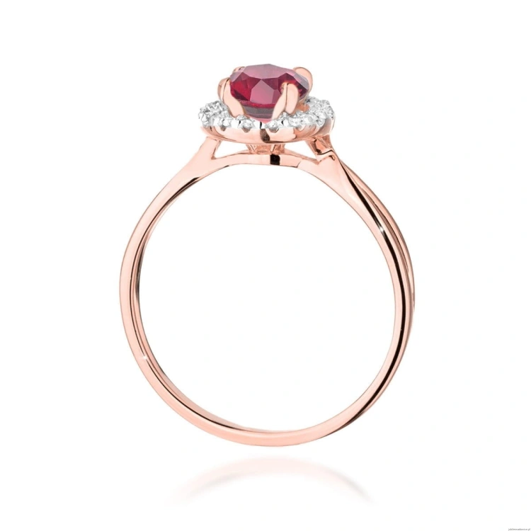 Pierścionek W538 Rubin 1,20ct różowe złoto