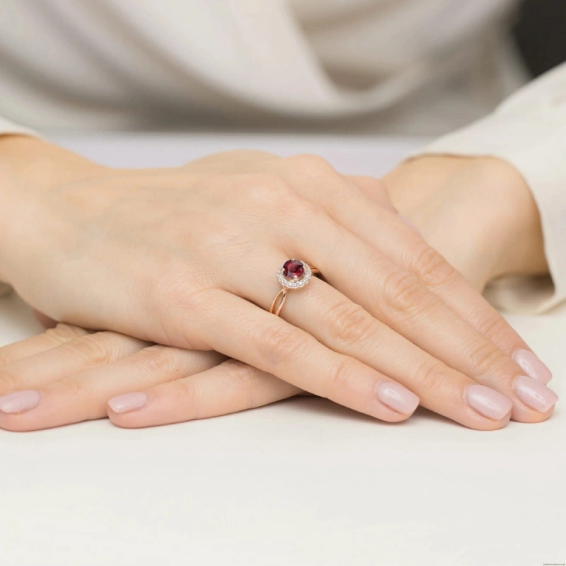 Pierścionek W538 Rubin 1,20ct różowe złoto