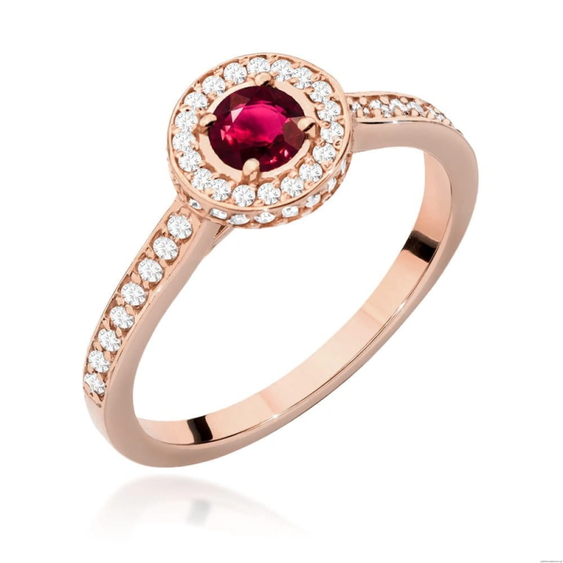 Pierścionek W559 Rubin 0,35ct różowe złoto