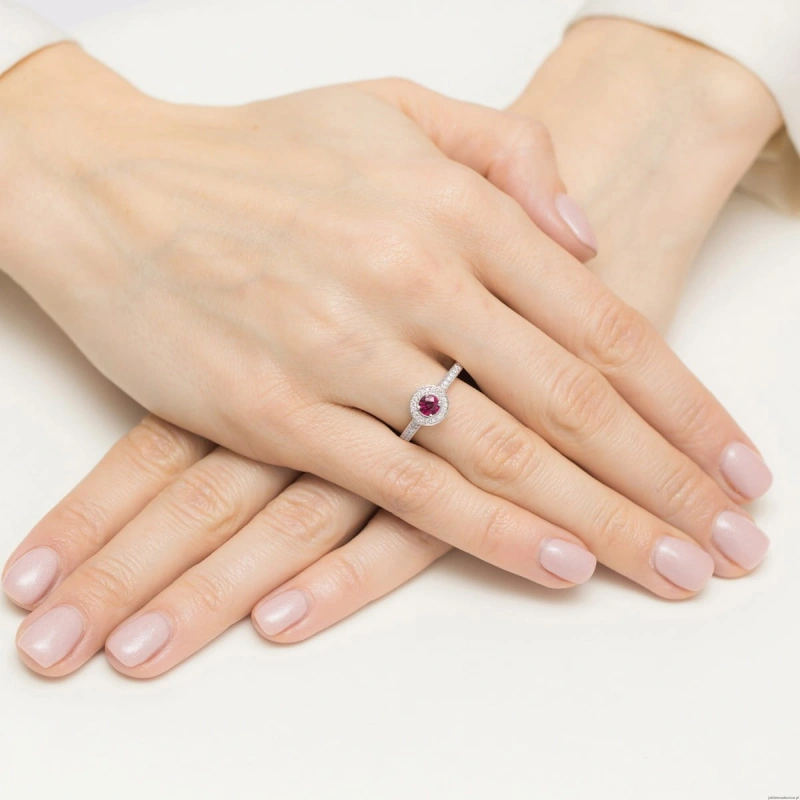 Pierścionek W559 Rubin 0,35ct różowe złoto
