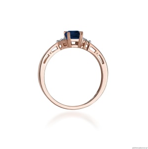 Pierścionek W002 Szafir 0,60ct różowe złoto