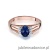 Pierścionek W005 Szafir 0,70ct różowe złoto