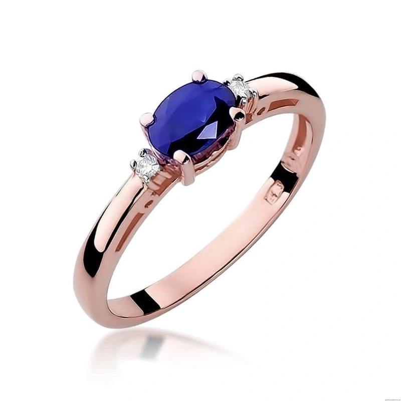 Pierścionek W006 Szafir 0,70ct różowe złoto
