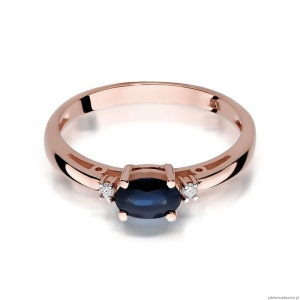 Pierścionek W006 Szafir 0,70ct różowe złoto