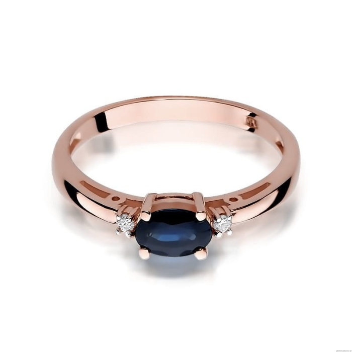 Pierścionek W006 Szafir 0,70ct różowe złoto
