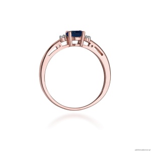 Pierścionek W006 Szafir 0,70ct różowe złoto