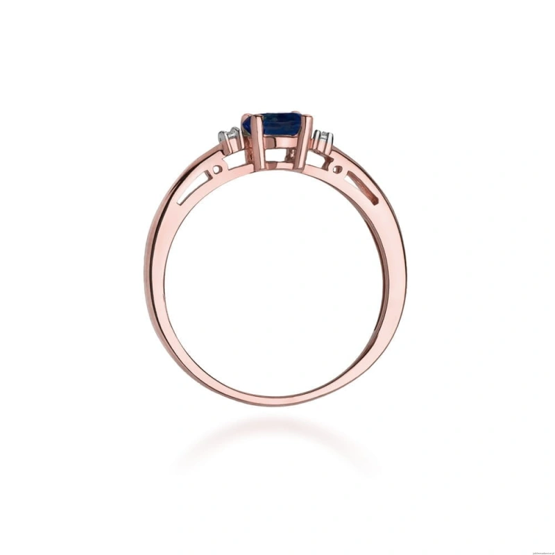 Pierścionek W006 Szafir 0,70ct różowe złoto