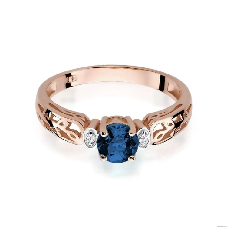 Pierścionek W014 Szafir 0,50ct różowe złoto