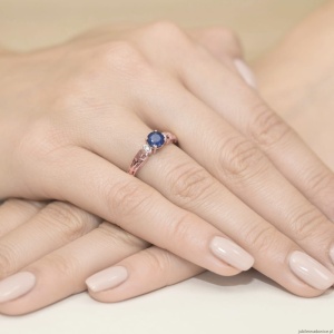 Pierścionek W014 Szafir 0,50ct różowe złoto