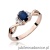 Pierścionek W019 Szafir 0,70ct różowe złoto