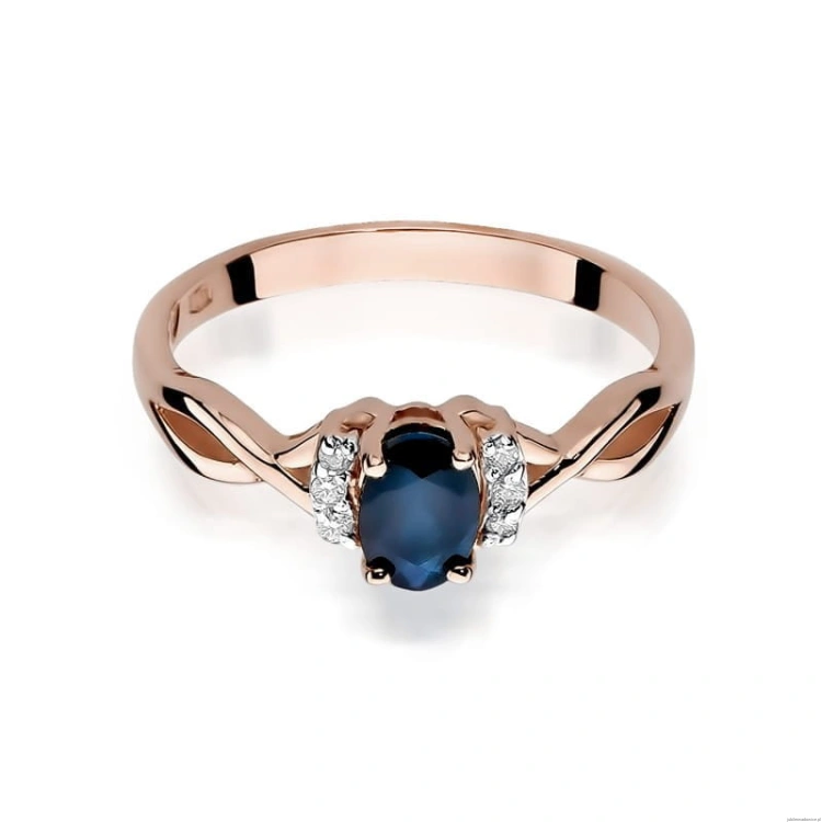 Pierścionek W019 Szafir 0,70ct różowe złoto