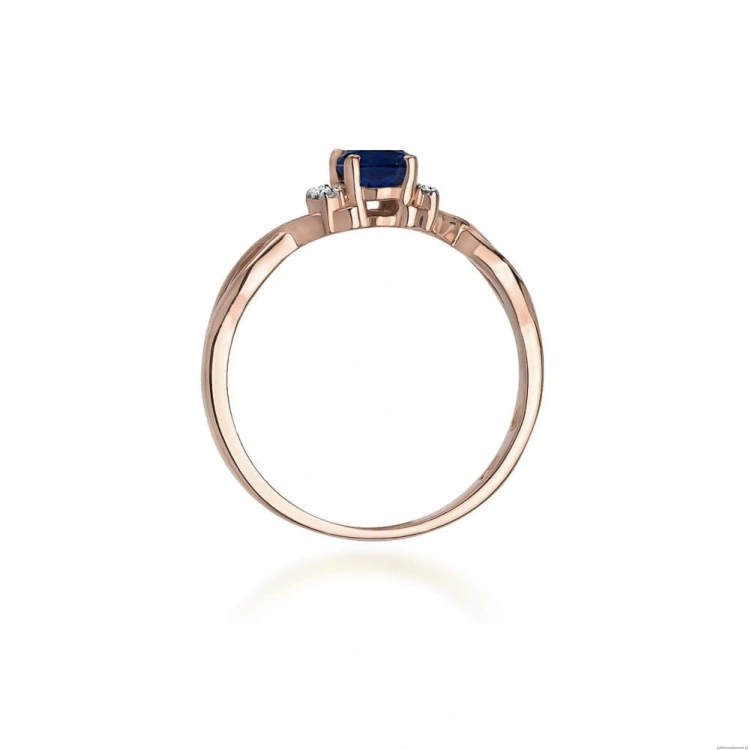 Pierścionek W019 Szafir 0,70ct różowe złoto