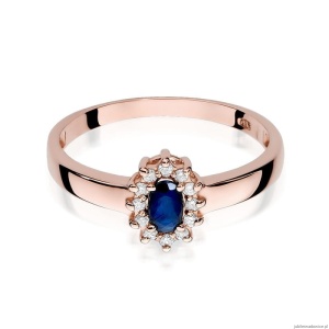 Pierścionek W026 Szafir 0,30ct różowe złoto