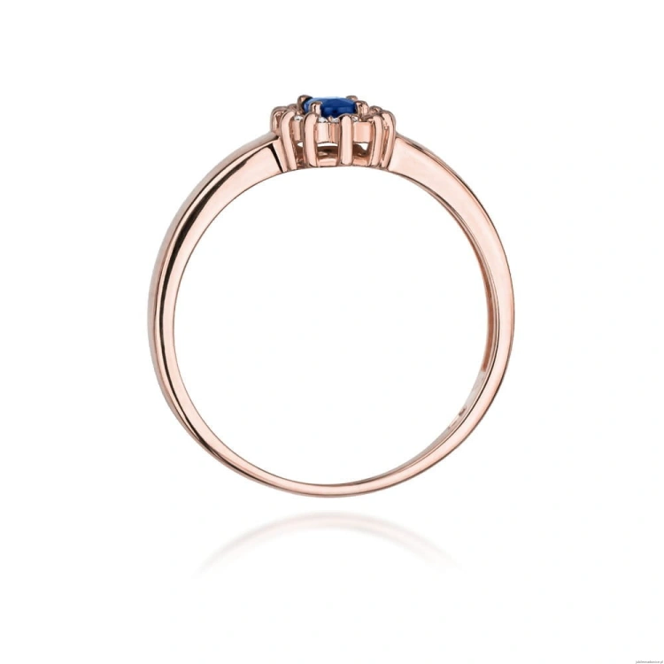 Pierścionek W026 Szafir 0,30ct różowe złoto