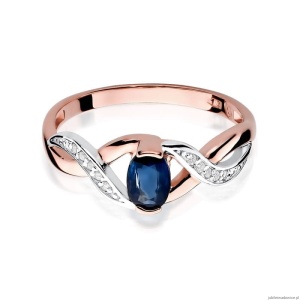 Pierścionek W028 Szafir 0,70ct różowe złoto