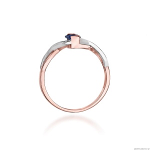Pierścionek W028 Szafir 0,70ct różowe złoto