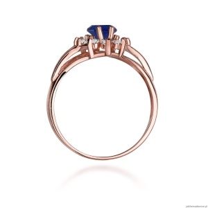 Pierścionek W037 Szafir 0,90ct różowe złoto