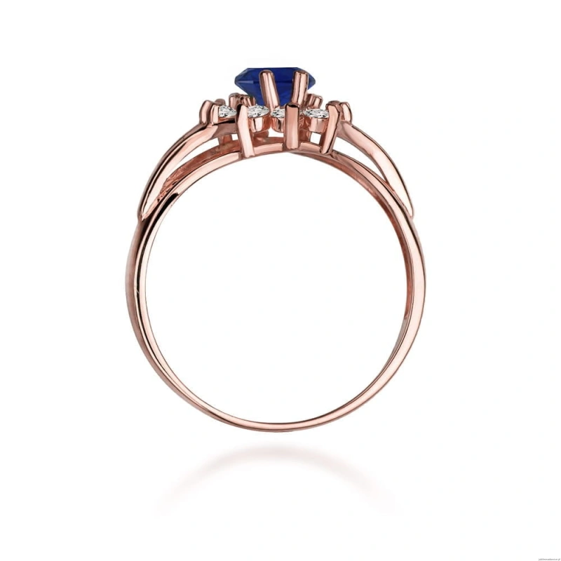 Pierścionek W037 Szafir 0,90ct różowe złoto