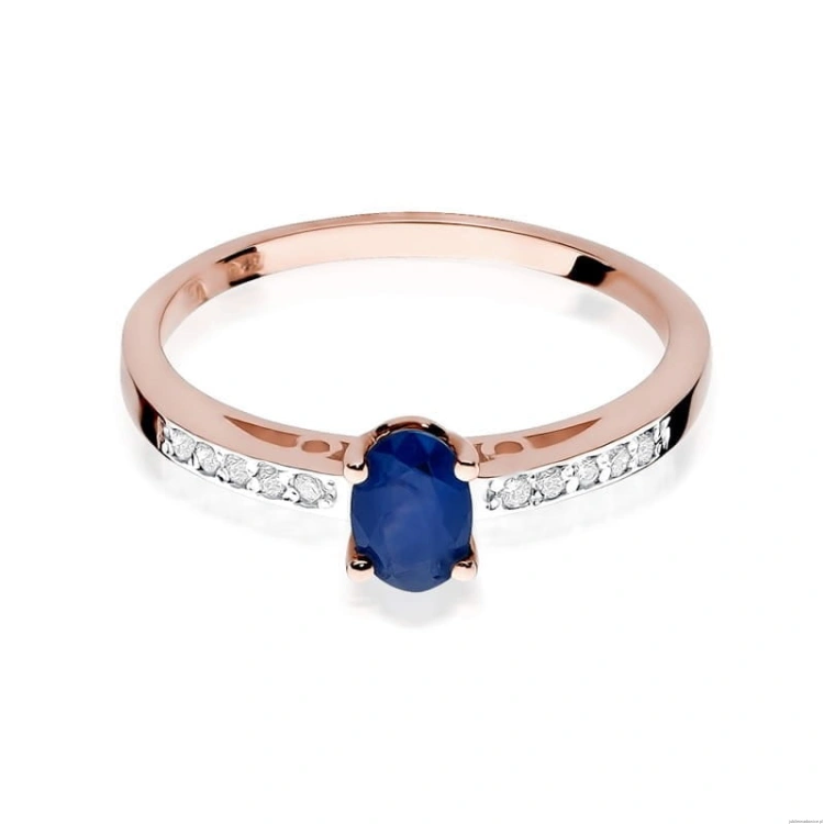 Pierścionek W067 Szafir 0,70ct różowe złoto