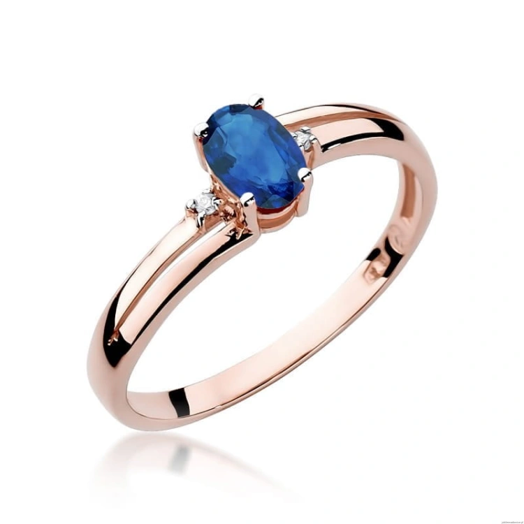 Pierścionek W068 Szafir 0,70ct różowe złoto