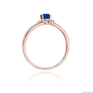 Pierścionek W068 Szafir 0,70ct różowe złoto