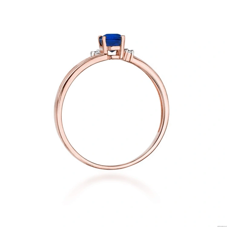 Pierścionek W068 Szafir 0,70ct różowe złoto
