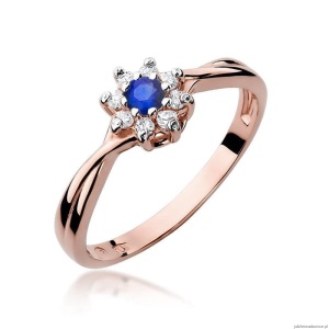 Pierścionek W072 Szafir 0,15ct różowe złoto