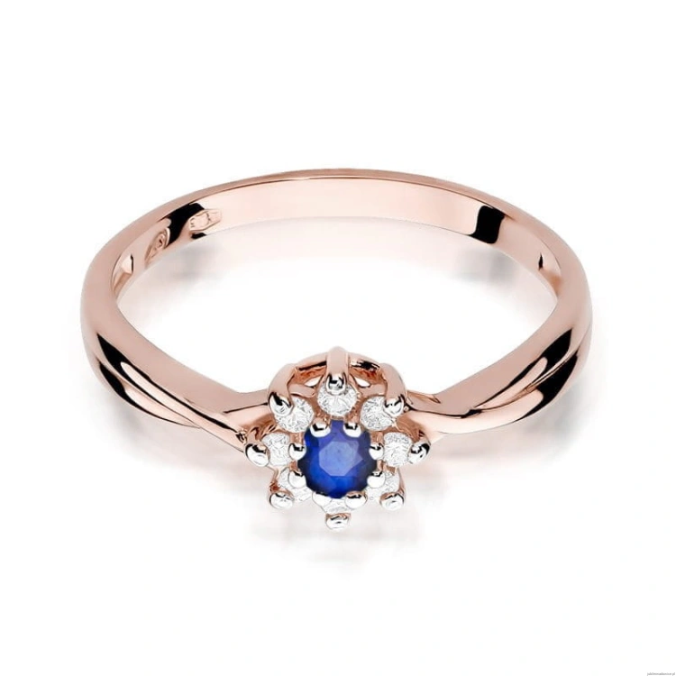 Pierścionek W072 Szafir 0,15ct różowe złoto