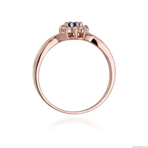Pierścionek W072 Szafir 0,15ct różowe złoto