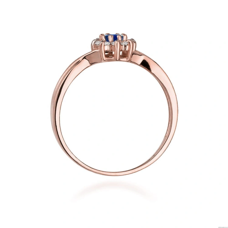 Pierścionek W072 Szafir 0,15ct różowe złoto