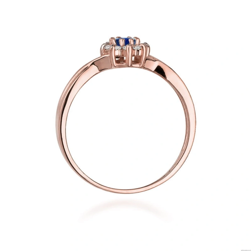 Pierścionek W072 Szafir 0,15ct różowe złoto