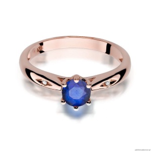 Pierścionek W074 Szafir 0,50ct różowe złoto