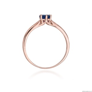 Pierścionek W074 Szafir 0,50ct różowe złoto