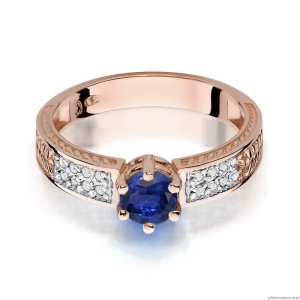 Pierścionek W075 Szafir 0,50ct różowe złoto